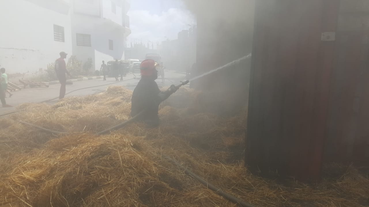إقليم الجديدة : حريق يأتي مخزن للتبن بجماعة سيدي علي بن حمدوش