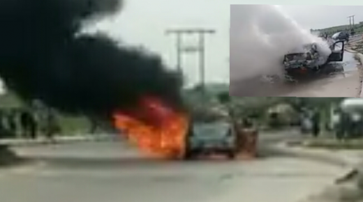 اندلاع حريق بسيارة خفيفة بالطريق الرابطة بين ازمور و الجديدة